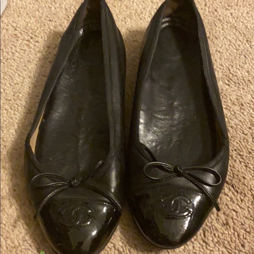 Vintage Chanel Black Ballet Flats